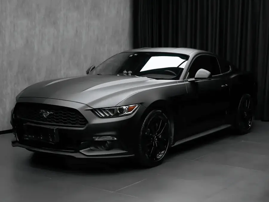 Car Wrapping - Matte Black Ford Mustang